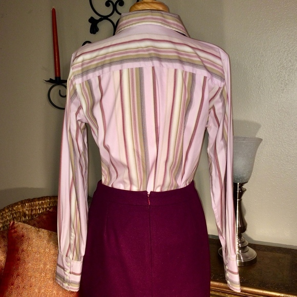 Wrinkle Resistant Striped Button Down Shirt (Tall) - Picture 3 of 7